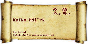 Kafka Márk névjegykártya