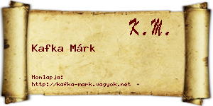 Kafka Márk névjegykártya
